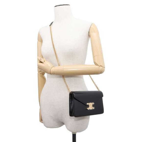 Celine Triomphe Chain Wallet Black - Picture 4 of 14